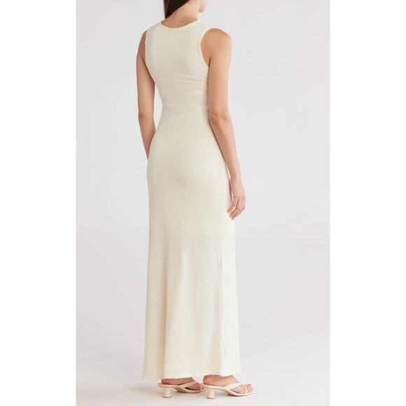 Rag & Bone Carine Texture Knit Maxi Dress Large Ivory - Picture 2 of 11